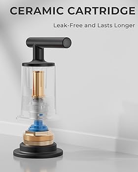 VXV Black Bathroom Faucet 3 Hole, 8 Inch Widespread Bathroom